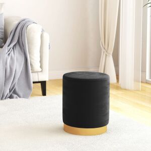 fekete kerek bársonyülőke tárolóval 128436959 - Tároló pad & ülőke