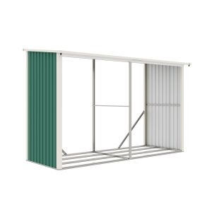 G21 WOH 682 tüzifa tároló - 302 x 119 cm, zöld 145850829 - Tűzifa állvány