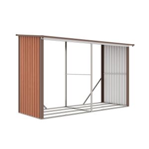 G21 WOH 682 tüzifa tároló - 302 x 119 cm, barna 145346521 - Tűzifa állvány