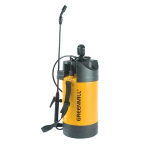 Greenmill 5L permetező manométerrel, kerti permetező, kézi permetező, növényvédő permetező, műtrágya permetező, gyomirtó permetező, növény permetező, locsolókanna, kerti szerszám - GreenMill