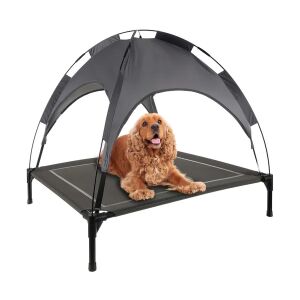 Purlov XXL erhöhtes Hundebett mit Baldachin, perfekt für große Hunde, im Freien und auf Reisen - Schlafplatz für Hunde