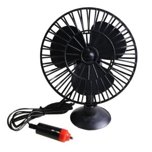 12V autós ventilátor, fekete, 14cm, Ag147c, autós kiegészítő, autós hűtés, nyári meleg, hordozható ventilátor, autós ventilátor meleg időben - Autós ventilátor