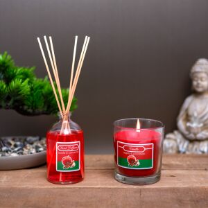 Sada vonnej sviečky a  tyčinky - jablko & škorica - 120 g + 100 ml 128443518 - Osviežovače vzduchu