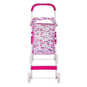 Játék babakocsi babáknak, fém és műanyag, 3+ éves kortól, 50x31x65cm, több színű