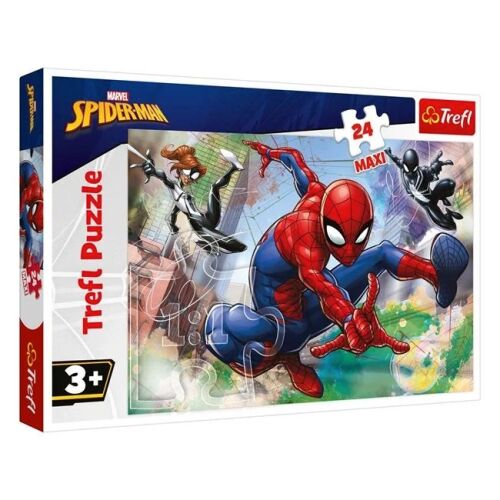 Puzzle Trefl Marvel Spider-Man 24 elementy z postaciami Spider-Mana, Spider-Gwen i Milesa Moralesa