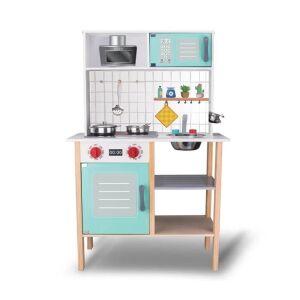 Fából készült játék játékkonyha tartozékokkal, fénnyel és hanggal, 60x30x92,5 cm