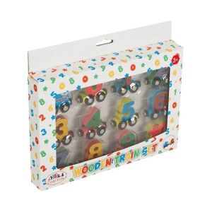 Vláčik s magnetickými číslami a vagónmi, drevo, od 3 rokov, 30 × 4 × 21 cm 136088358 - Vlak, železničný prvok, diaľnica