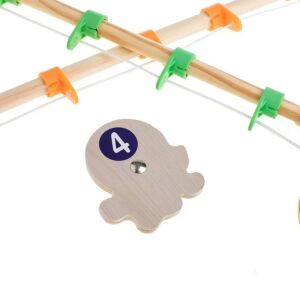 Fa horgászbot egy hozzákapcsolt tengeri lóval - Fejlesztő játék ovisoknak