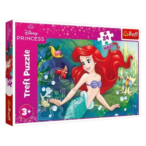 Puzzle dla dzieci z księżniczką Ariel, 24 elementy, 60x40cm