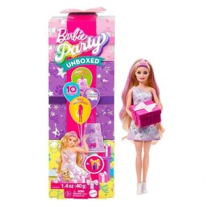 Barbie Party Unboxed Reveal (Blind Box), 3+ éves kortól, 11.5x8.3x8.3x8.3x33cm, több színű