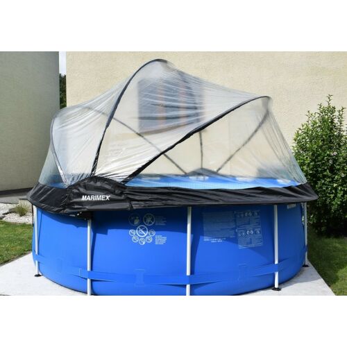 Marimex Pool House Control 3,05 m-es medence takaró, átlátszó kupola takaró a föld feletti medencéhez, védi az esőtől és a naptól