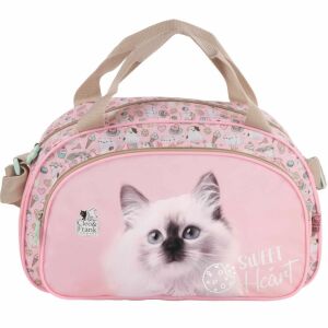 Cleo and Frank sporttáska, 39x24x12cm, CF45, cicás, fehér cica 128464847 - Gyerek sporttáska