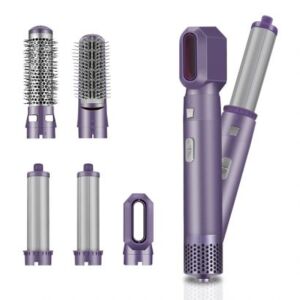 Uscător de păr 5 în 1 cu 3 setări de temperatură și efect antistatic - violet închis - Îngrijirea părului