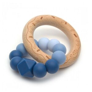 Szilikon rágóka és csörgő bükkfa gyűrűs Mimijo – sky 128569172 - Babajáték