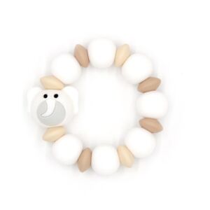 Szilikon rágóka rágcsa Mimijo – fehér elefánt 128569202 - Rágóka