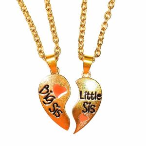 Nagy testvér-Kis testvér (BIG SIS-LIL SIS) páros nyaklánc, arany színű