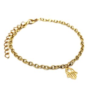 Nemesacél Fatima keze rozsdamentes acél karkötő, arany színű