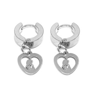 Ezüst színű nemesacél Ima fülbevaló