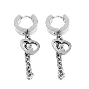 Ezüst színű nemesacél Ima fülbevaló lánccal