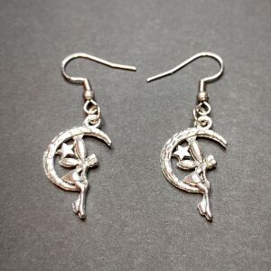 Tündér a Holdon fülbevaló, ezüst színű