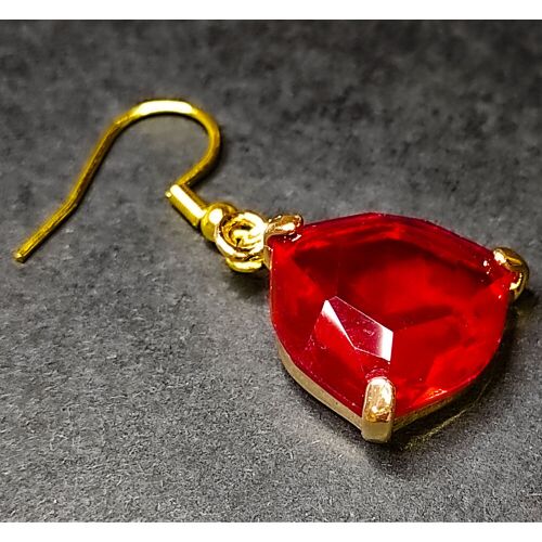 Piros kvarc kristály fülbevaló, 1 pár 135913795