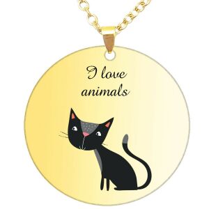 I love Animals medál lánccal, választható több formában és színben