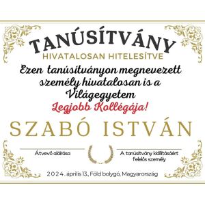 Üzenőkártya átírható feliratokkal, több méretben, Legjobb Kolléga 135912061 - Előnyomott papír