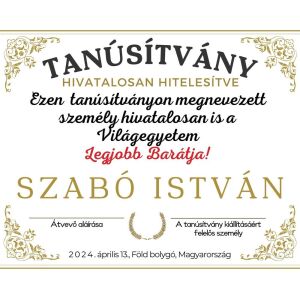 Üzenőkártya átírható feliratokkal, több méretben, Legjobb Barát 135912060 - Előnyomott papír