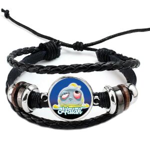 Fonott, dizájnbőr uniszex állítható Vicces horoszkóp karkötő, HALAK