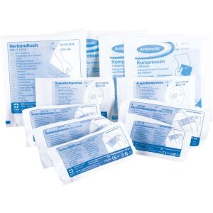 Set de reumplere pansamente sterile Actiomedic DIN 13 157, include bandaje, comprese pentru ochi și comprese din tifon - Cutie de prim ajutor