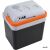 Steck! STHL100 autós és hálózati hűtő/fűtő láda, 24L kapacitás, fekete és szürke színű, narancssárga fogantyú, a vezérlőpanel és a tápkábel látható