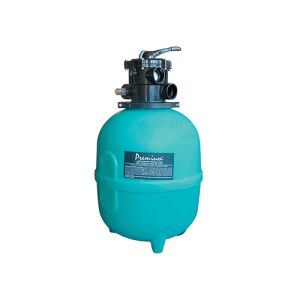 Gemas Premium TOP 500 Ø homokszűrő, egy zöld műanyag tartály fekete szeleppel a tetején - Gemas