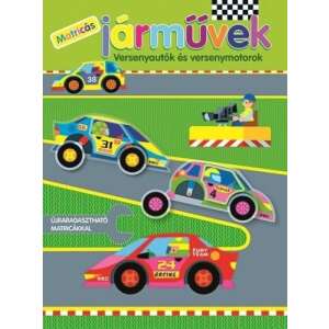 Napraforgó - Matricás Játékkönyv - Versenyautók és Motorok - 12 oldal