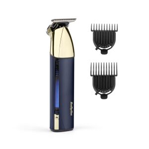 BaByliss T992E X-Metal Series Barttrimmer mit zwei Kammaufsätzen, blau und gold, auf weißem Hintergrund - Kosmetikgeräte & Zubehör