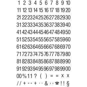 Avery 3721 21pt számok fehér fólián fekete matrica 128488919 - Avery