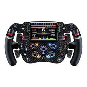 Simagic FX Pro Rennsportlenkrad mit Kohlefaserkonstruktion, 12 anpassbaren RGB-Tasten, 4,3 Zoll LCD-Display und RevLED - Simagic