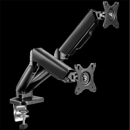 Advance Ergomount Dual monitor arm, black, with gas spring for smooth height adjustment