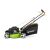 Side view of Fieldmann FZR 5112-196 BL petrol lawn mower with grass bag