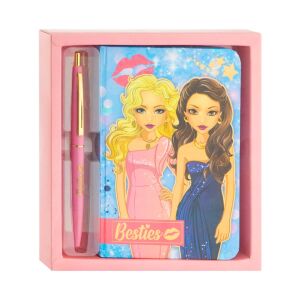 Set jurnal cu pix, Besties, 15 x 10.5 cm, culoarea roz 128494781 - Jurnale