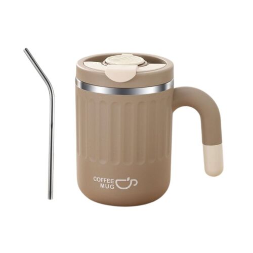 Kubek termiczny z pokrywką i słomką – 480 ml, brązowy 128494788