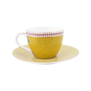 Cană cappuccino cu farfurioară, colecția La Majorelle, Yellow, 280 ml, Pip Studio 128494912 - Pip Studio