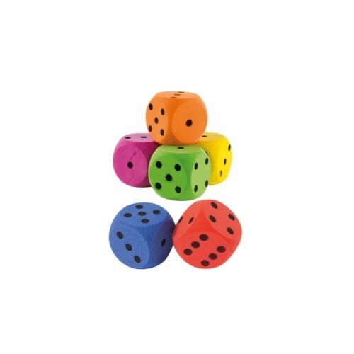 Színes szivacs dobókockák készlete, nagyszerű a számok és színek tanulásához