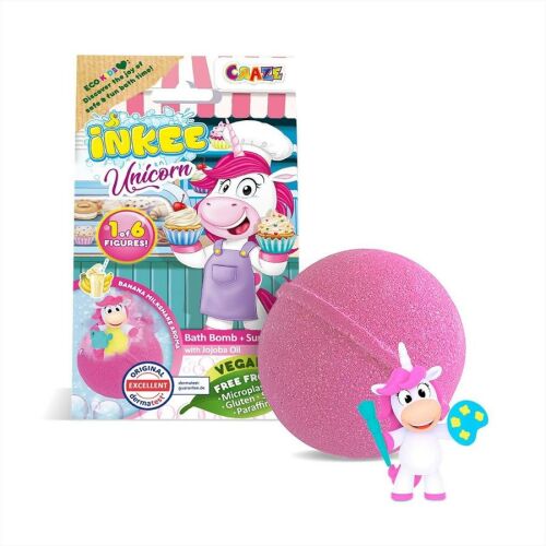 Craze Inkee vegán fürdőgolyó csomag - unikornis figurával, banán aromával 128494969