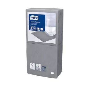 Tork szalvéta koktél, 24/2 SZÜRKE, 200 lap/csg, 12csg/karton 128495138 - Tork