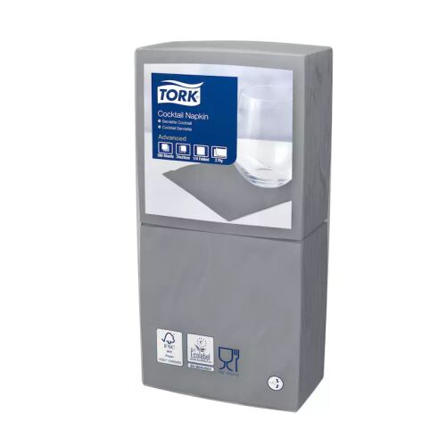 Tork szalvéta koktél, 24/2 SZÜRKE, 200 lap/csg, 12csg/karton 128495138