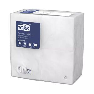 Tork szalvéta koktél, 24/1 FEHÉR, 500lap/csg, 5csg/karton 128495183 - Tork