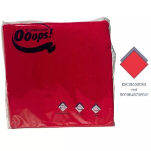Ooops! szalvéta 33X33cm, 2r., 1/4 hajtás, PIROS, 100 lap/csg, 20csg/karton, 42karton/raklap 128495243 - Ooops!