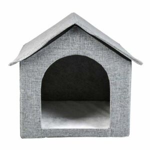 DUVO+ Szürke összecsukható textilház macskáknak és kistestű kutyáknak 43,5x38,5x41 cm 128495336 - Macska fekhely