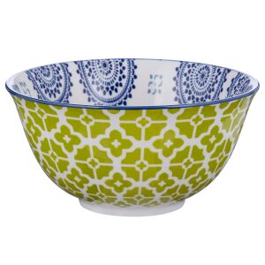 ORNAMENTS Porcelán Tálka - 520 ml - Zöld-Kék 128501744 - Tál