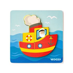 Fa hajós 5db-os baba puzzle - Woodyland 128502850 - Baba puzzle